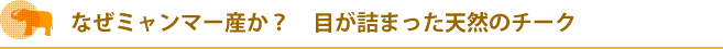 なぜミャンマー産か？～目が詰まった天然のチーク