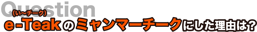 e-teakのミャンマーチークにした理由は？
