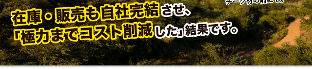 貿易商社だから実現できた、ミャンマー本国からの直輸入！在庫・販売も自社完結させ、「極力までコスト削減した」結果です。